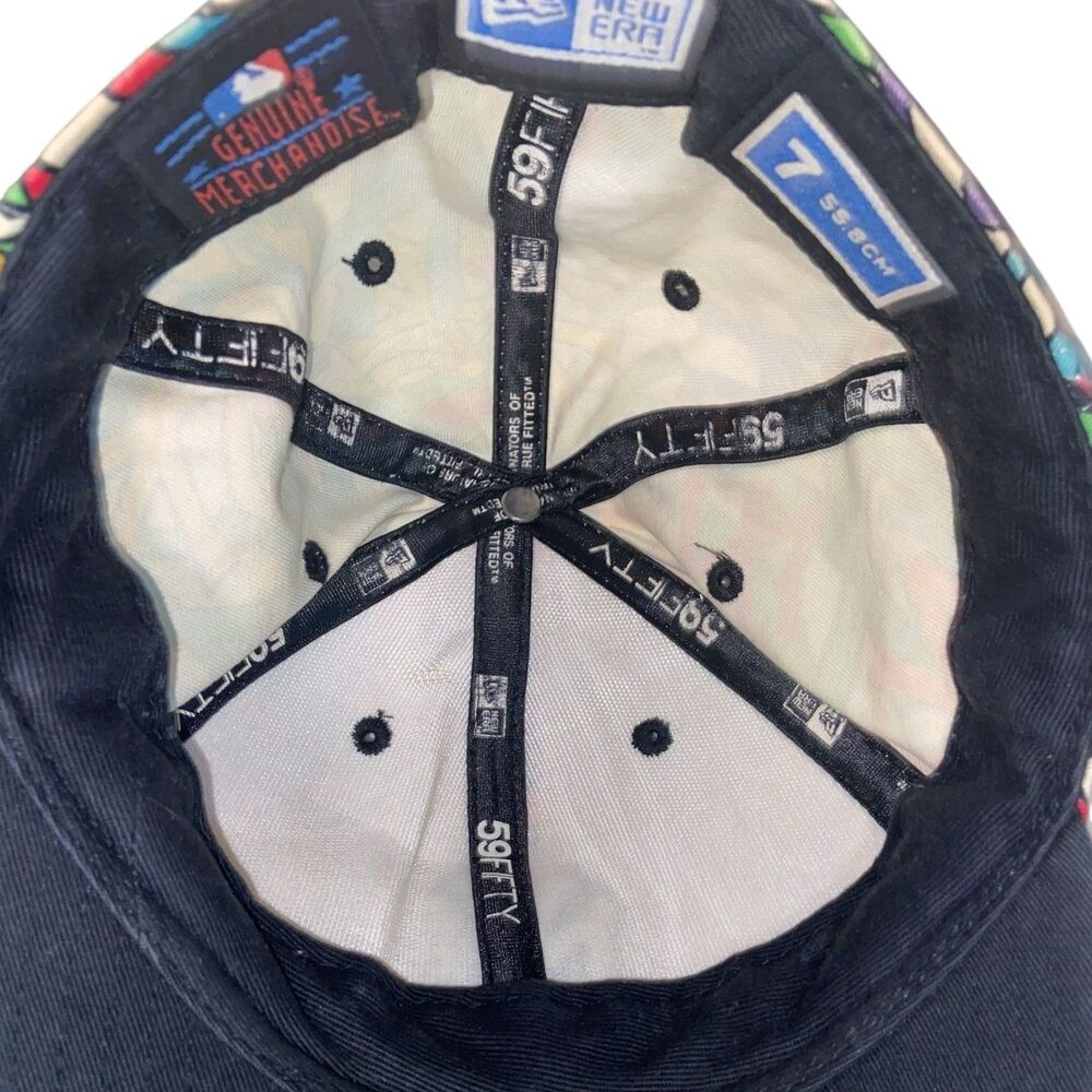 New York Yankees Hat Cap Fitted Mens 7 1/4 White Logo MLB Baseball New Era -RARE - Picture 3 of 5